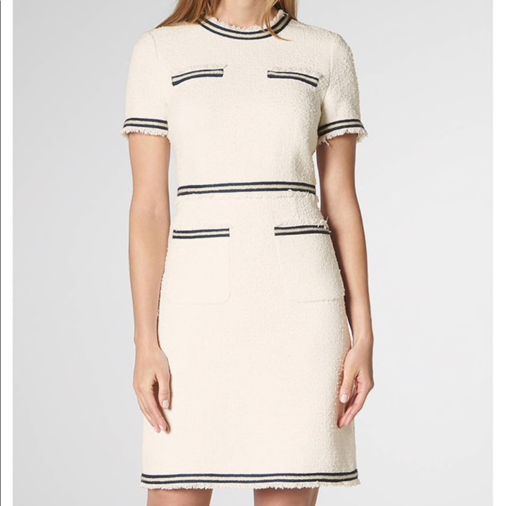 LK Bennett Susanna Cream Tweed Dress